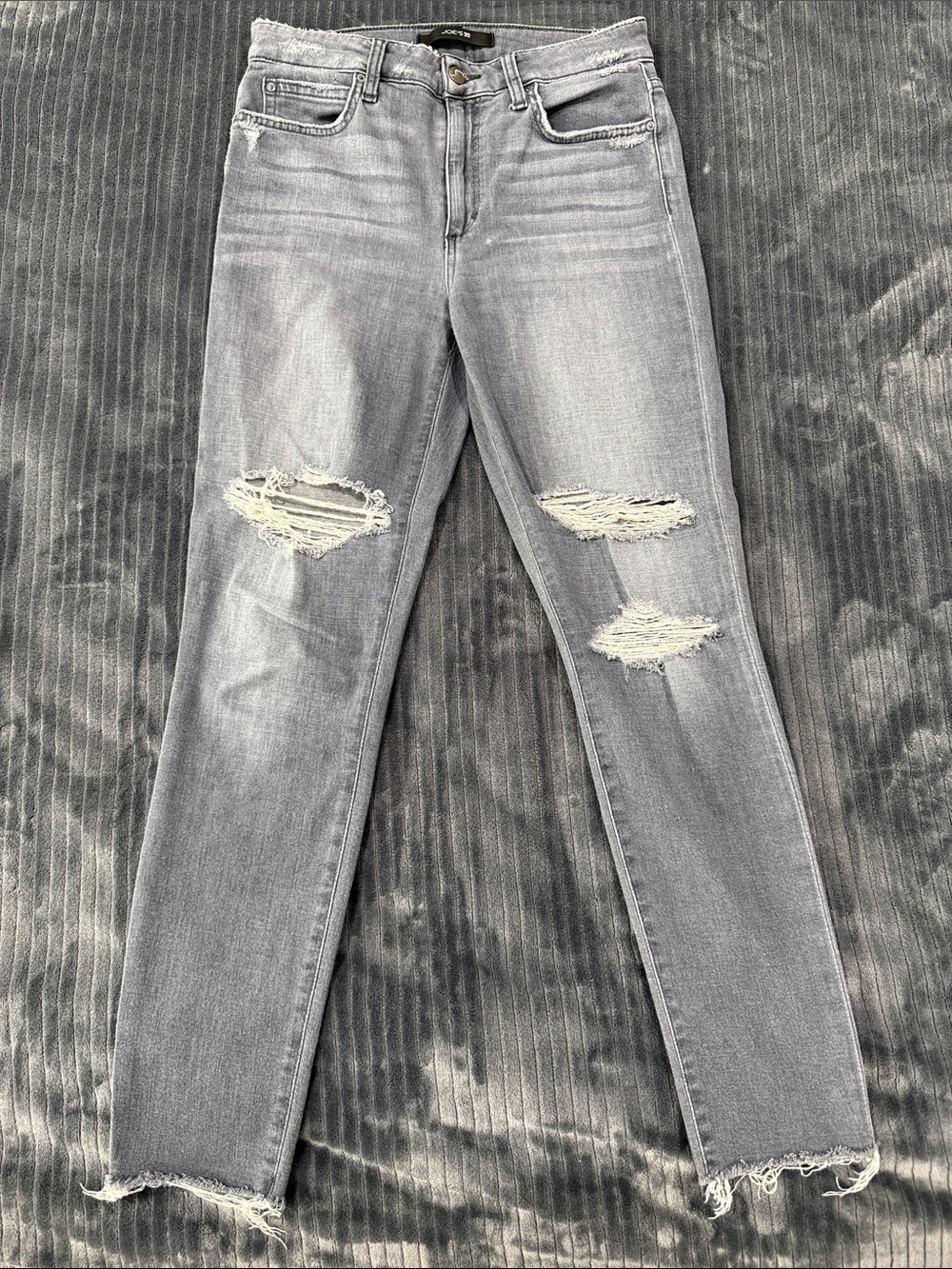 Joe's Jeans Light Gray Distressed Skinny Jeans